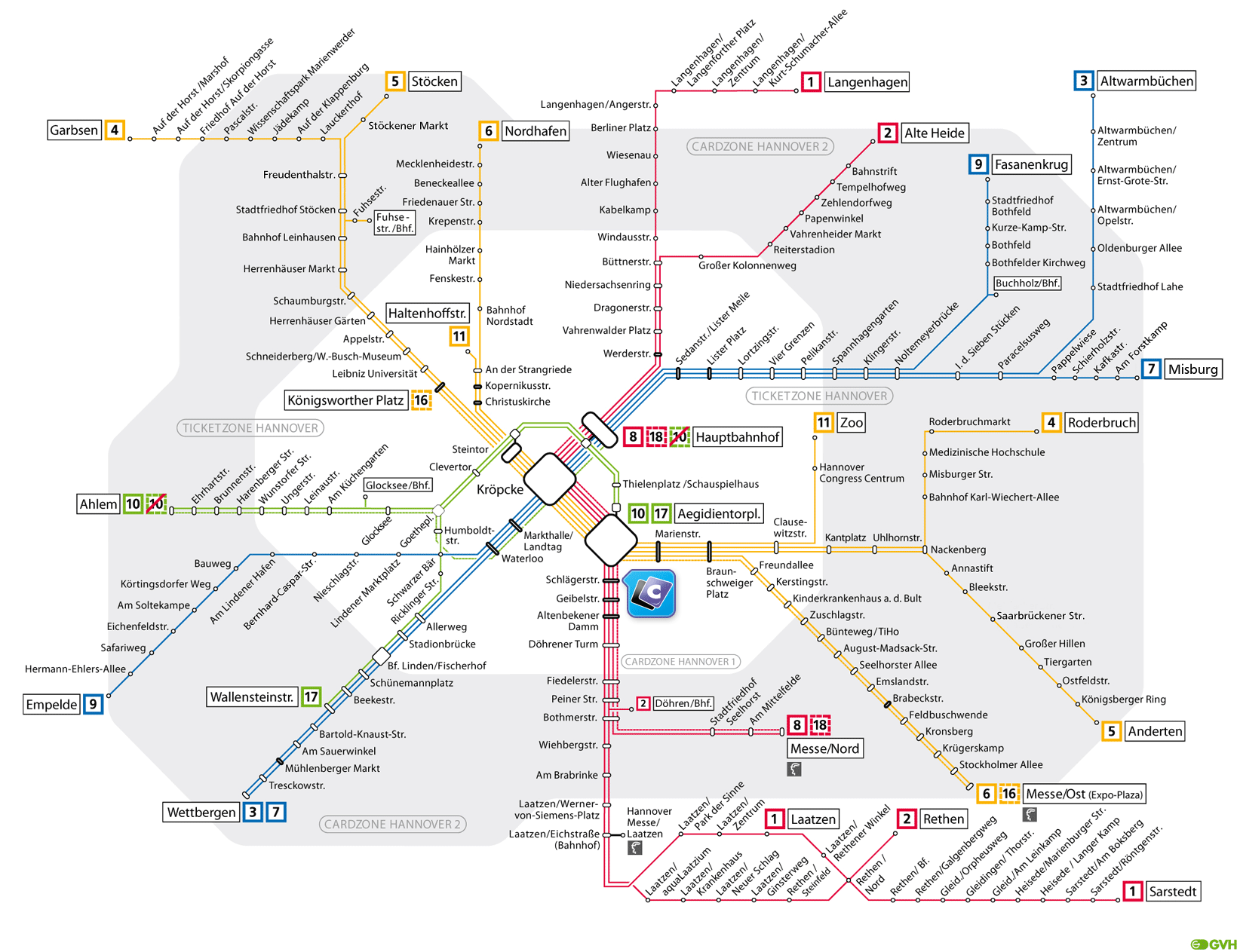 Карта метро - Ганновер и область